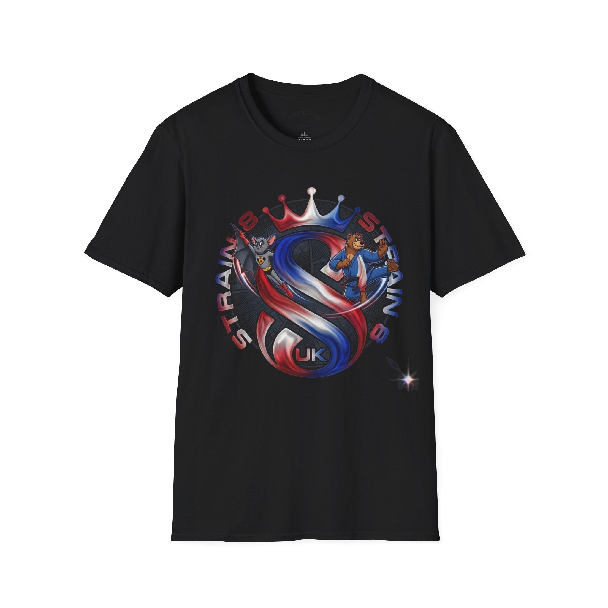 Strongest in the UK T-Shirt — Union Flag Crown Graphic Strain8-UK Tee