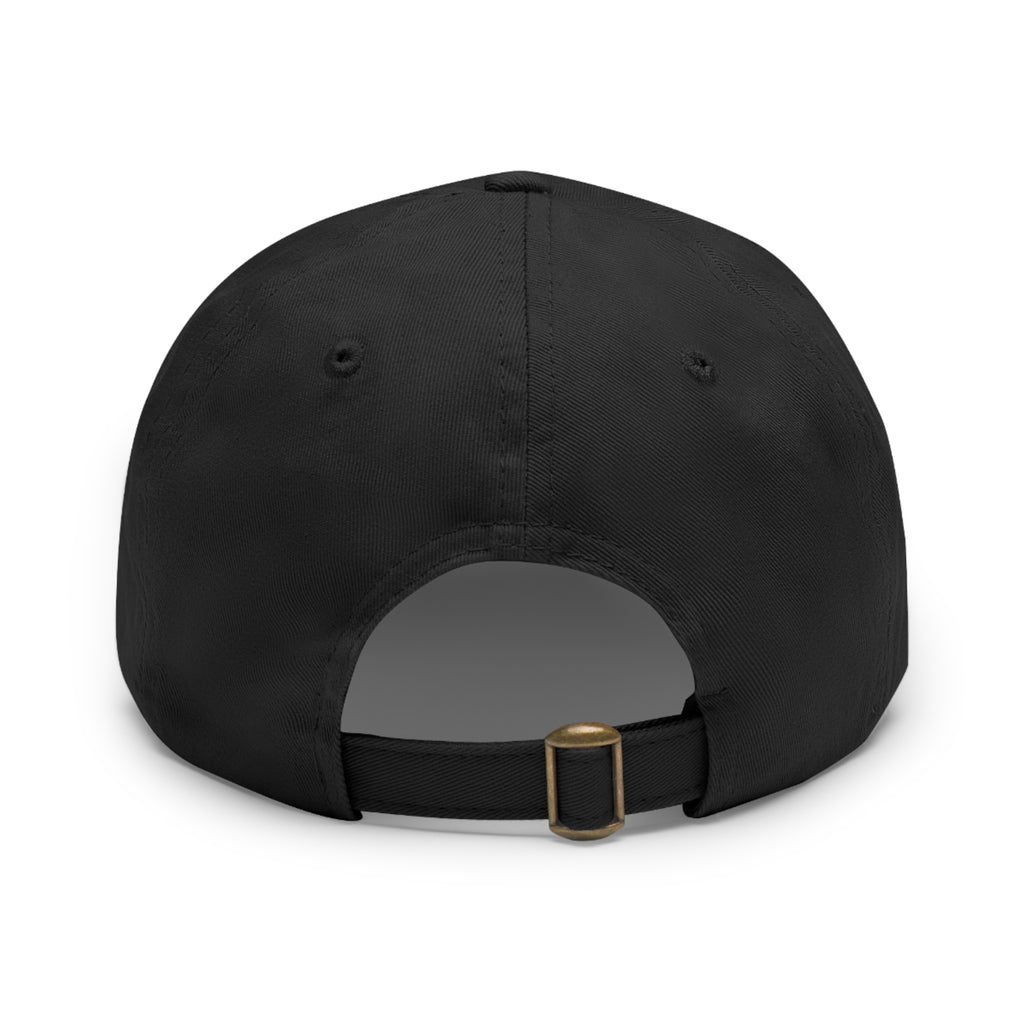 Leather Patch Dad Hat — Round Strain8-UK Cap for Casual Streetwear
