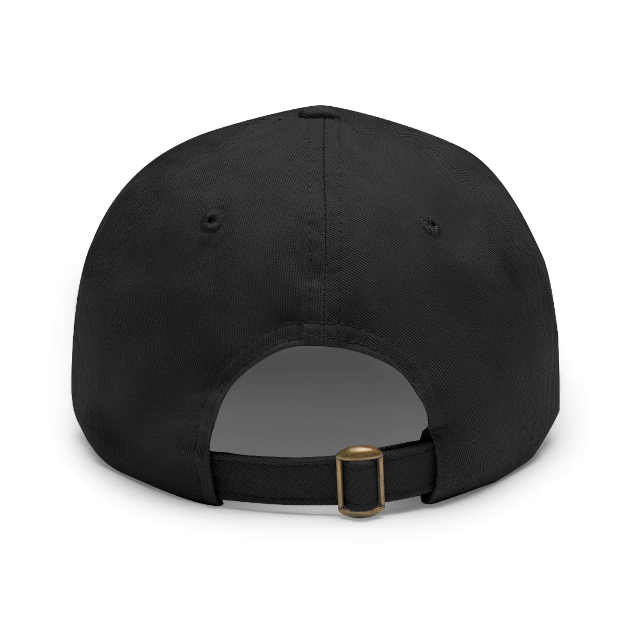 Leather Patch Dad Hat — Round Strain8-UK Cap for Casual Streetwear