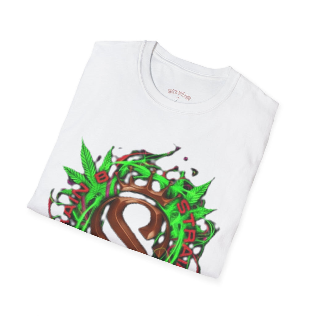 Strain8-UK Chocolate Brown Monogram T‑Shirt — Green Vines Rustic Letter S8 Graphic Tee
