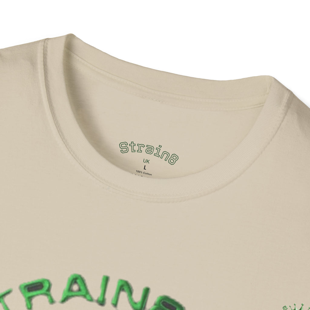 Strain8-UK logo/cannabis T-Shirt — Green Snake Crest 'STRAIN8-UK' Graphic Tee