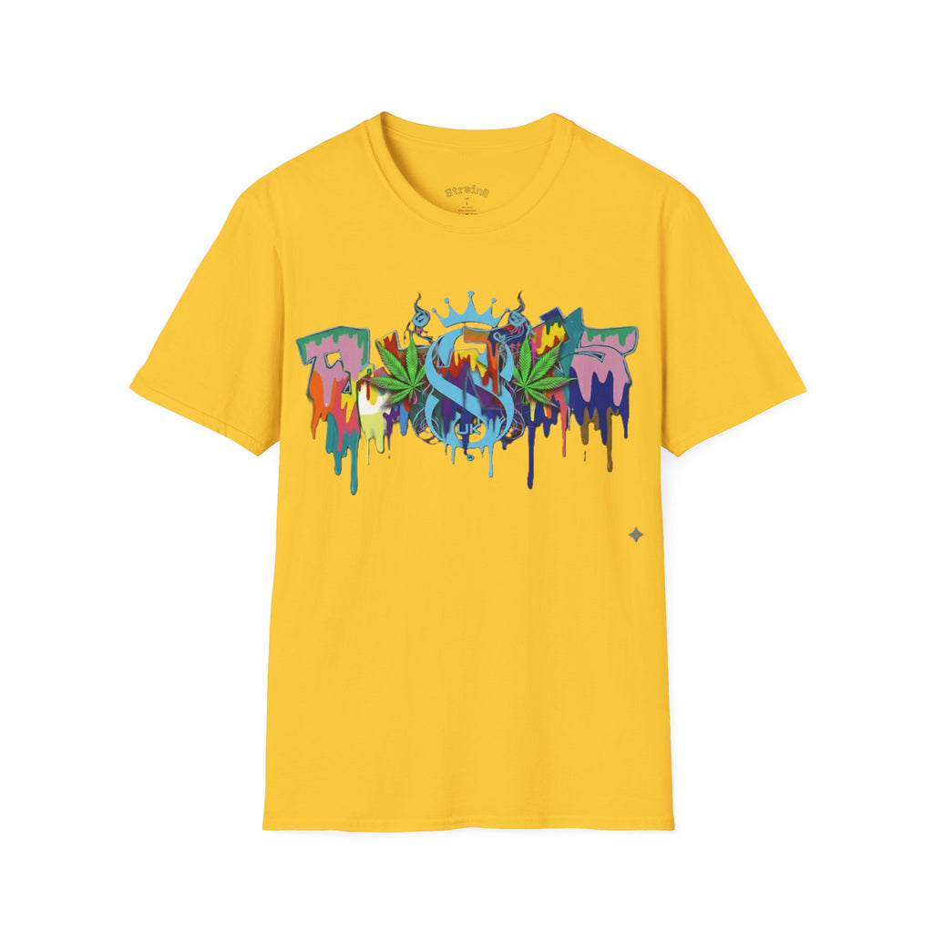 Graffiti Leaf S8-UK T-Shirt — Colorful Street Art Tee