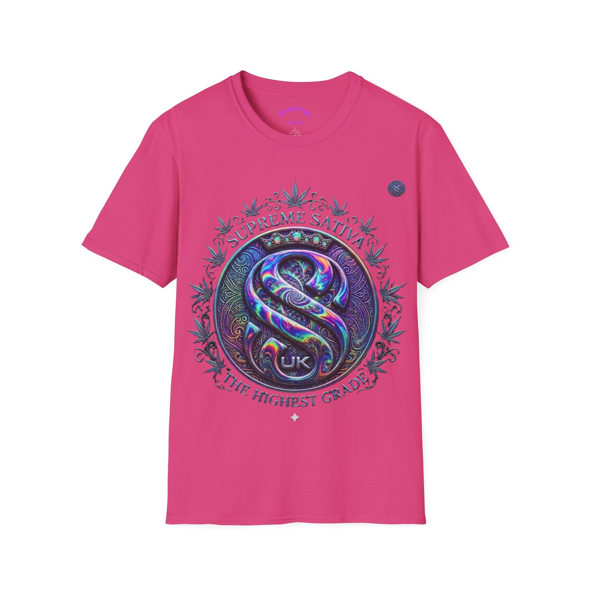 Strain8-UK Supreme Sativa Graphic T‑Shirt — "The Highest Grade" Psychedelic Logo Tee