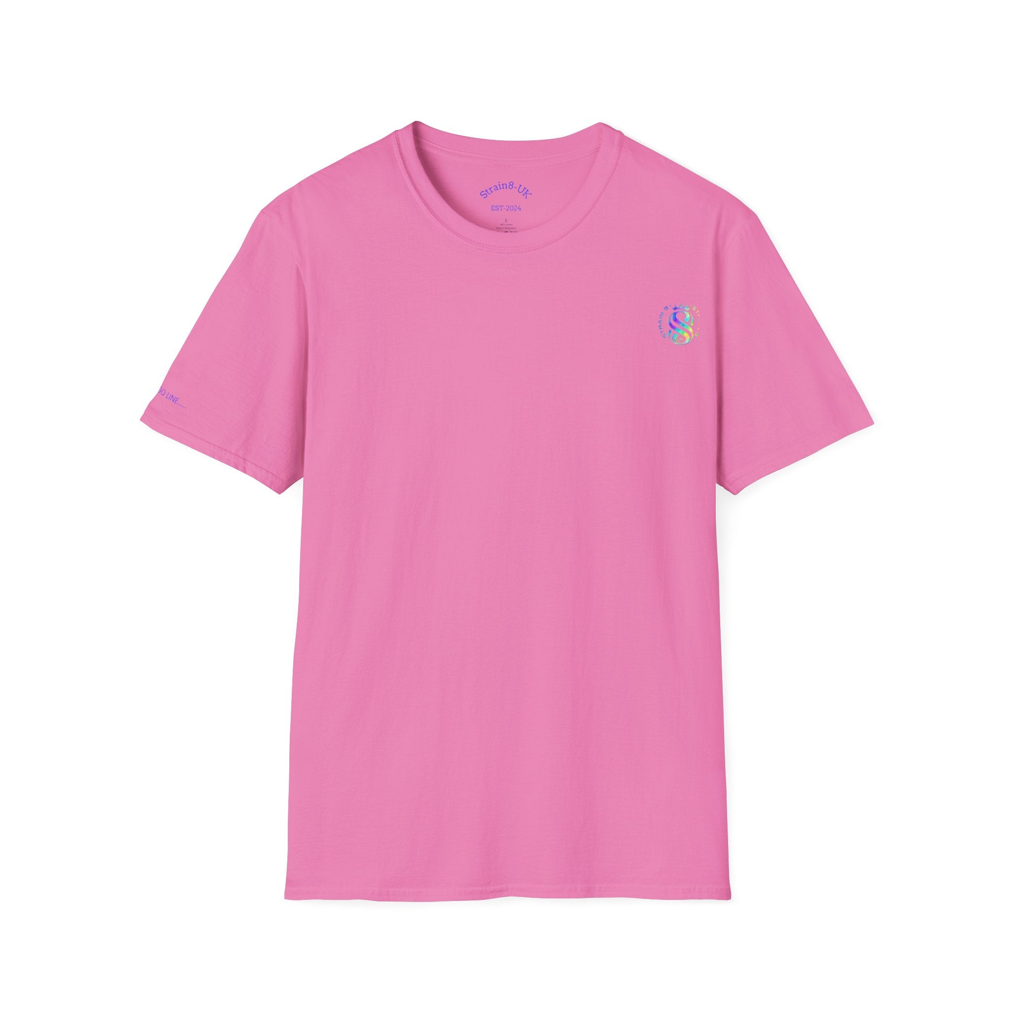 Strain8-UK Logo T-Shirt — Small Embroidered Globe Tee, THE LOGO LINE........