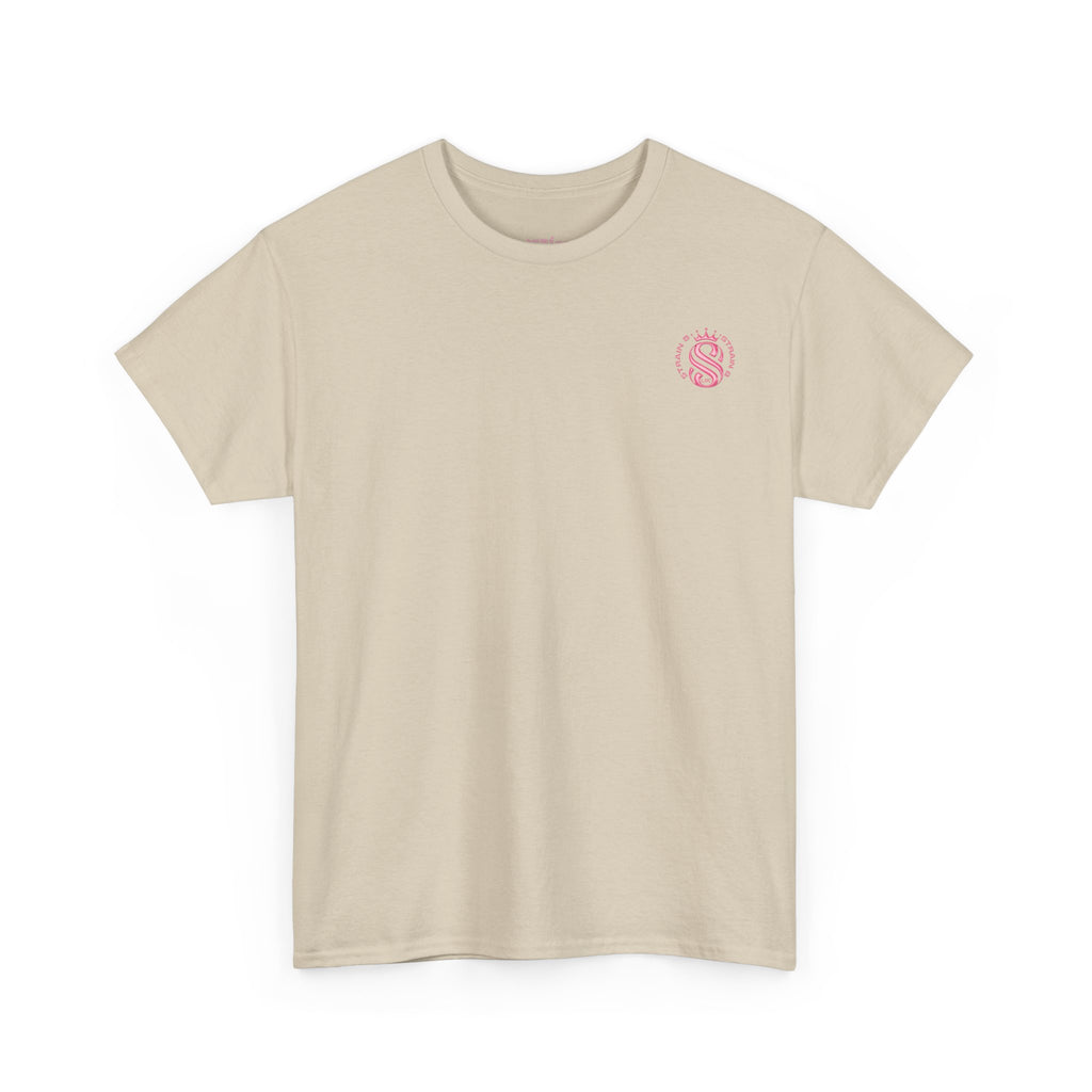 Strain8 Dreams Tee — Bold Pink Logo Graphic T-Shirt