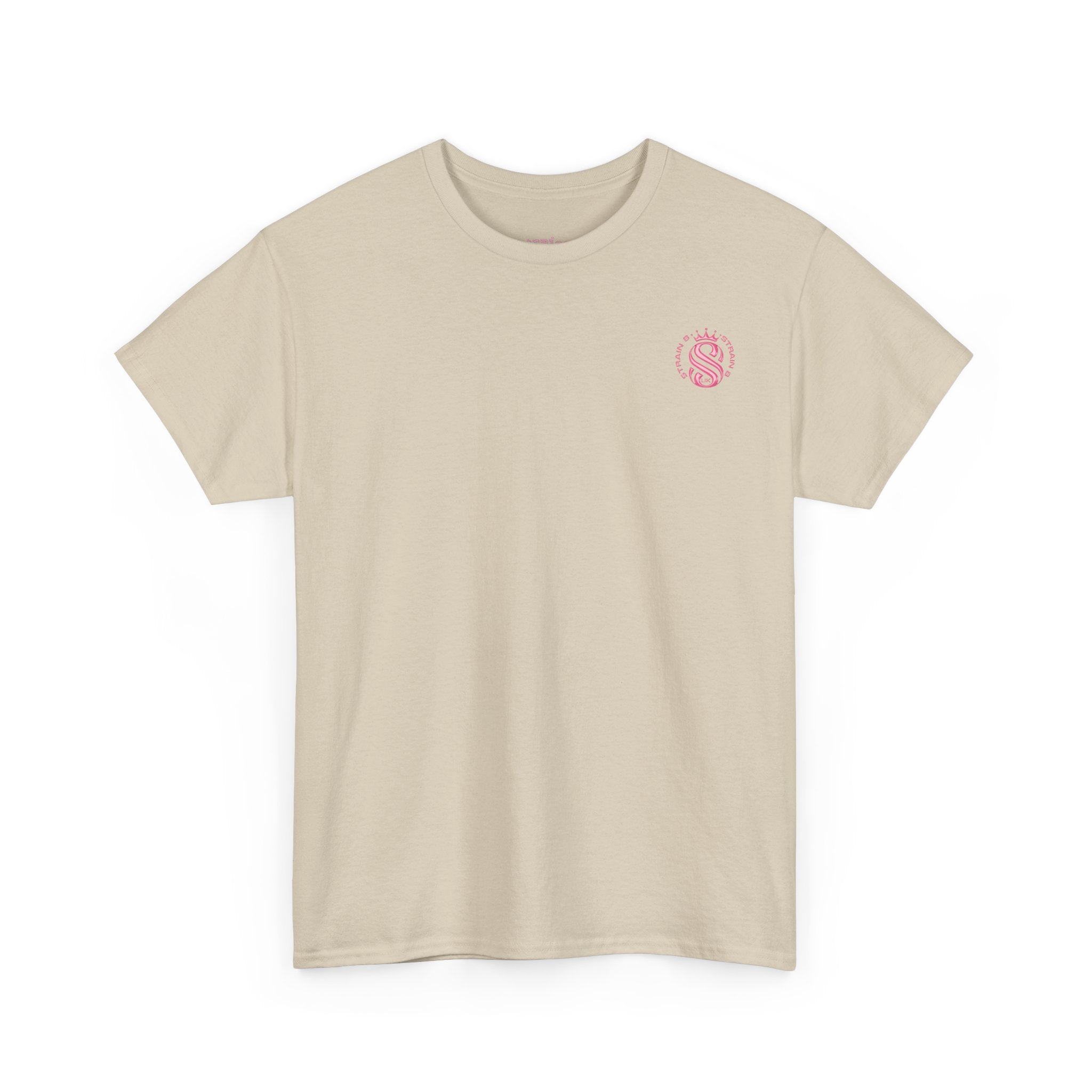 Strain8 Dreams Tee — Bold Pink Logo Graphic T-Shirt