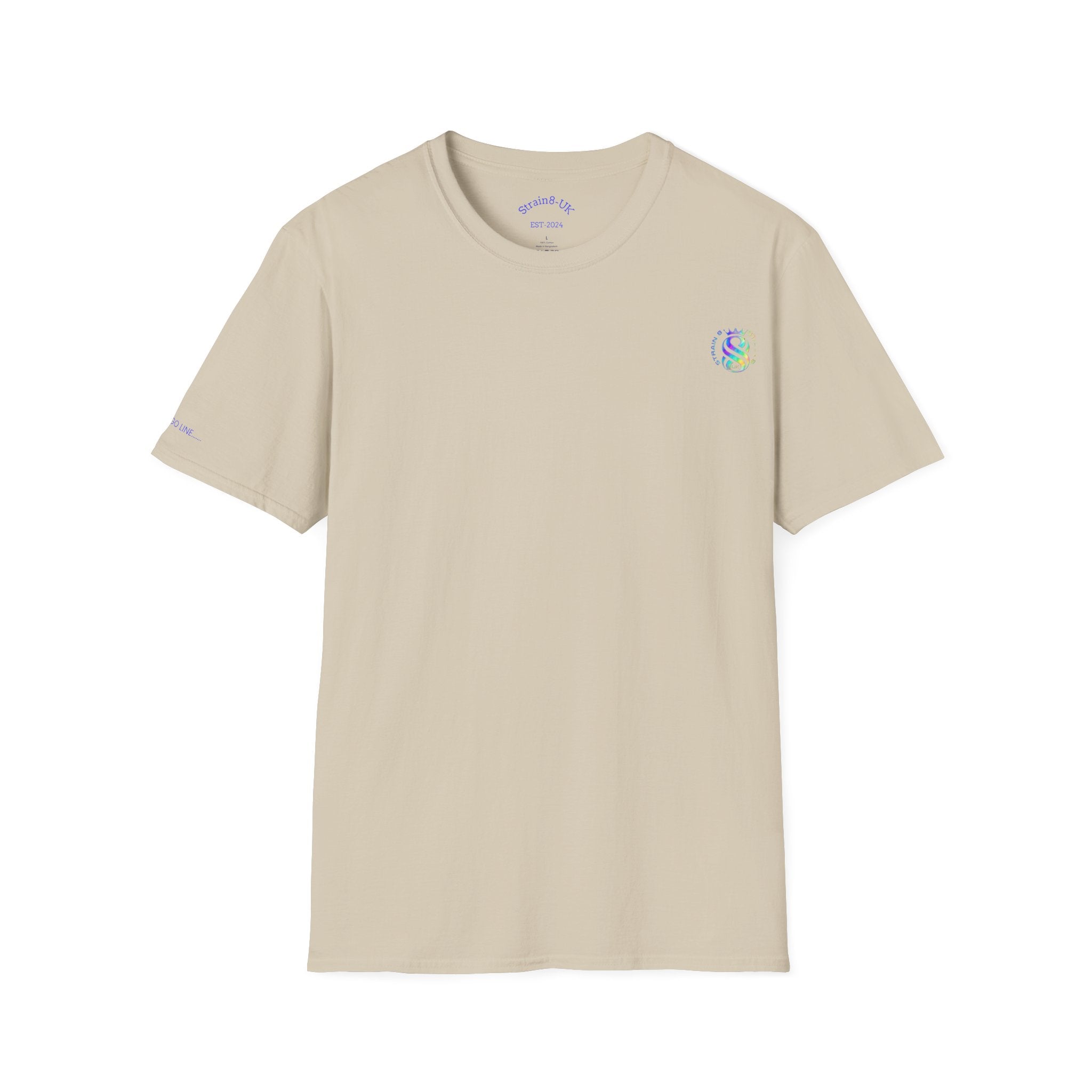 Strain8-UK Logo T-Shirt — Small Embroidered Globe Tee, THE LOGO LINE........