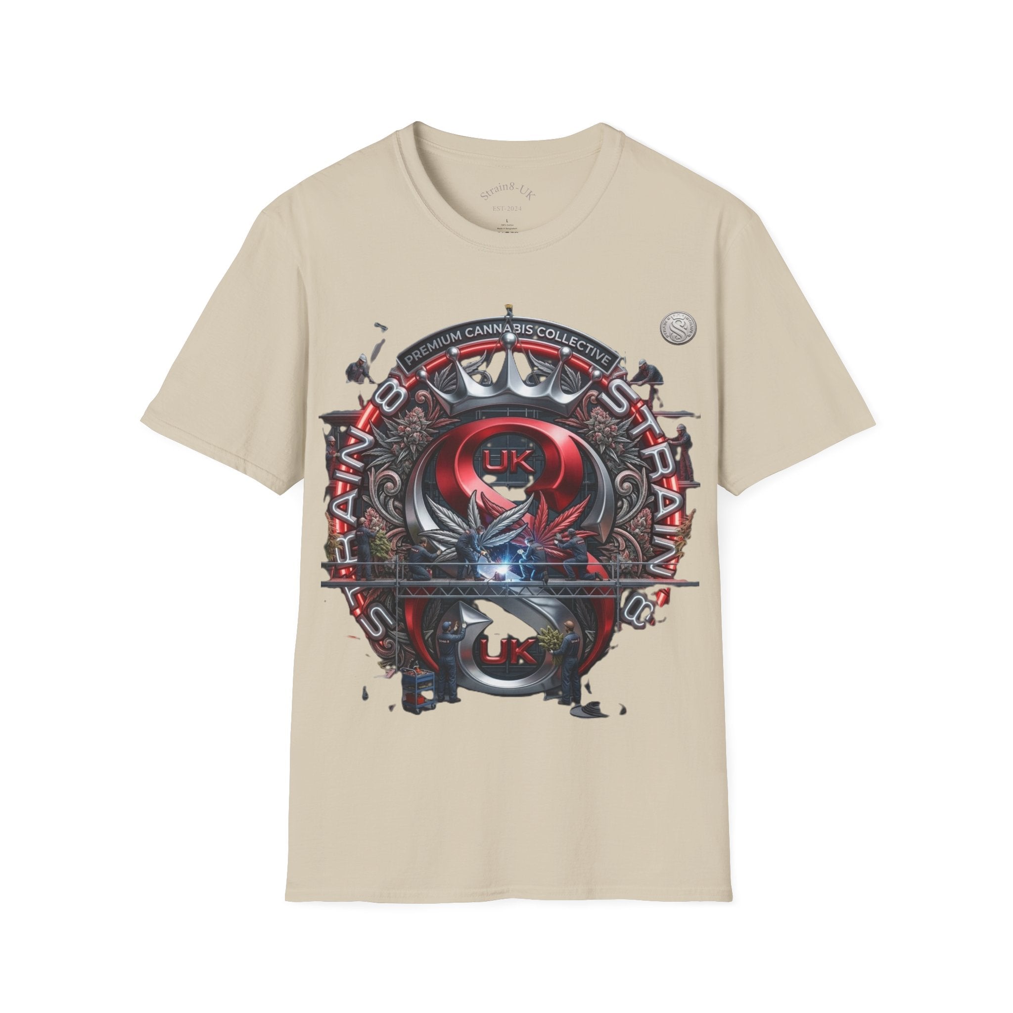 Strain8-UK Under construction T-Shirt — S8-UK in design Crest Design