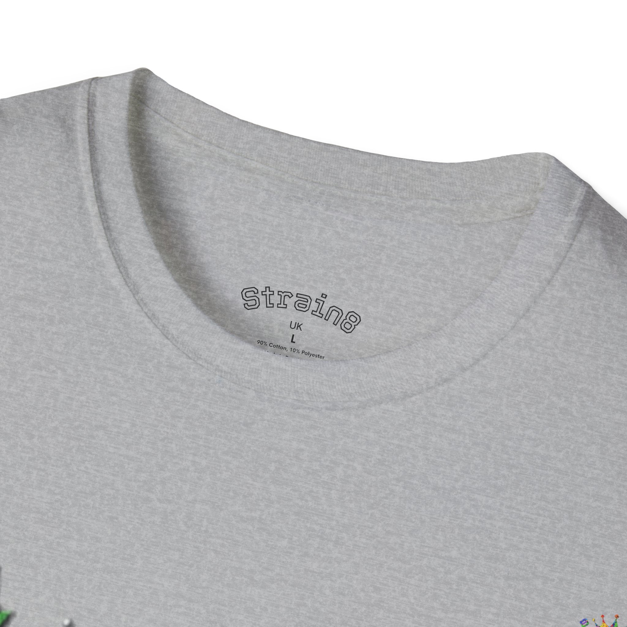 Strain8-UK Psychedelic Crown S8 Logo T-Shirt — Colorful Abstract Graphic Tee