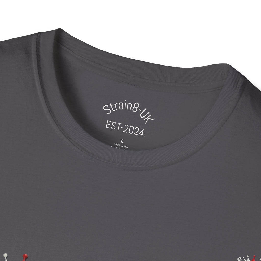 High Performance Strain8-UK Muscle Car T‑Shirt — Green Sports Car Graphic St George Cross Alloys Tee