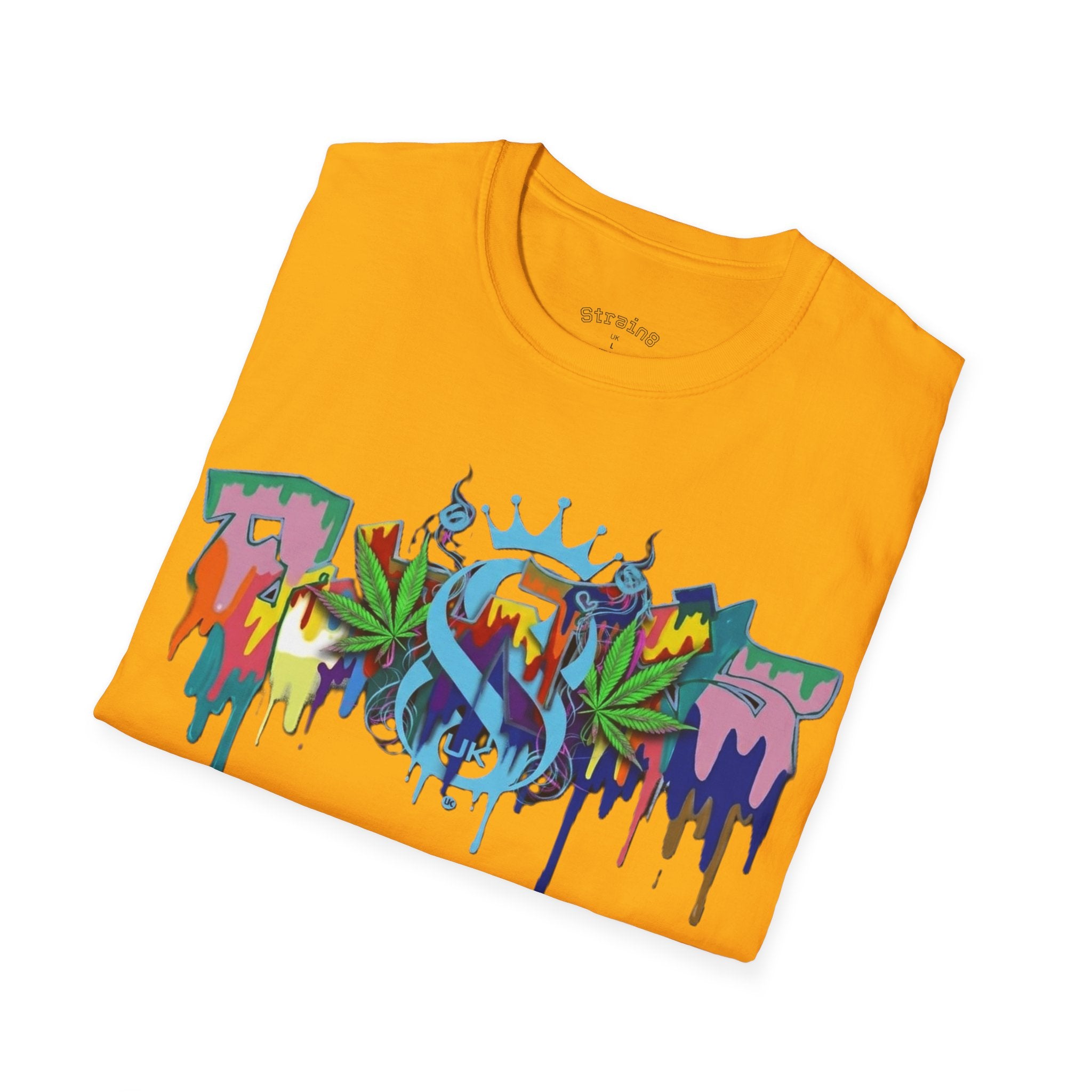 Graffiti Leaf S8-UK T-Shirt — Colorful Street Art Tee