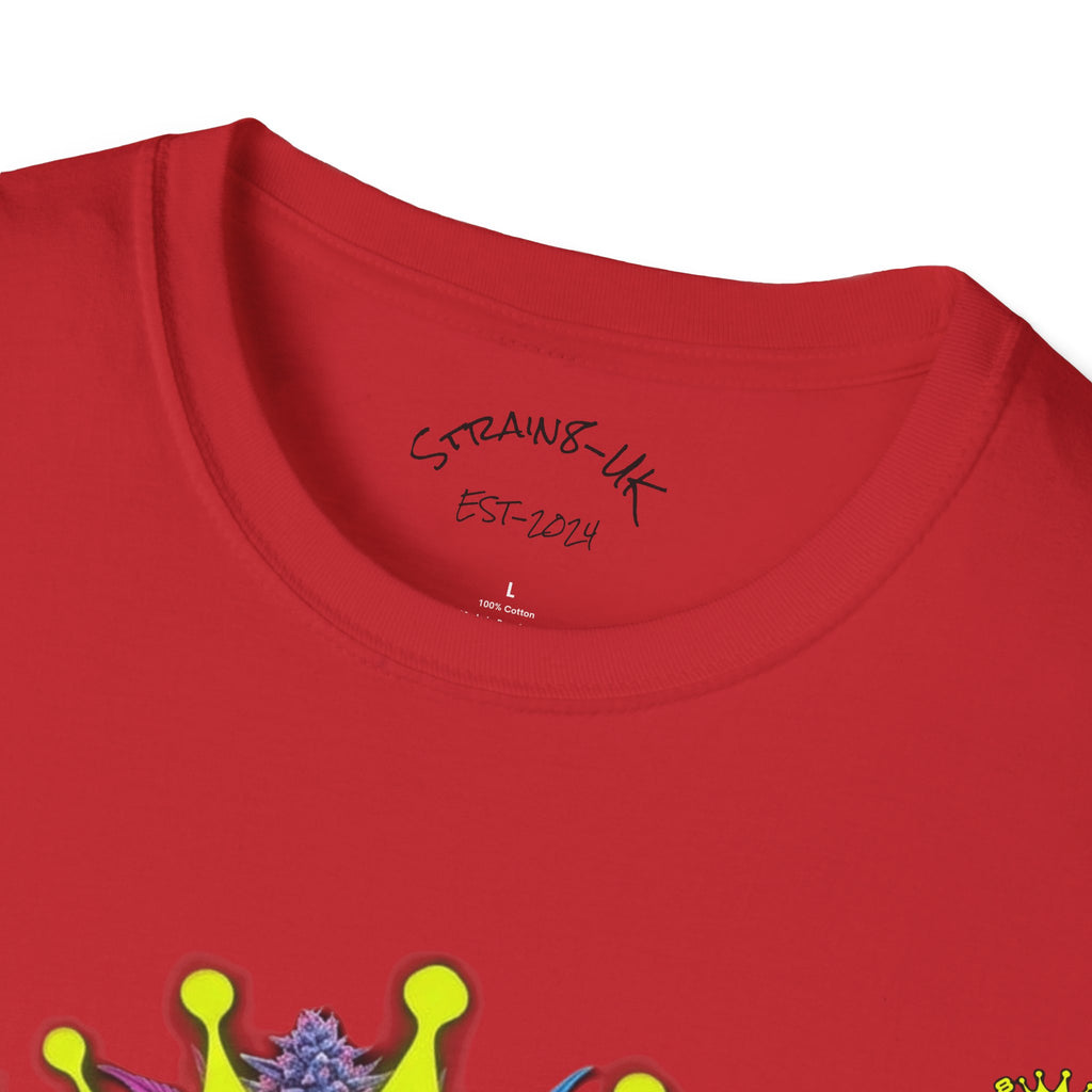 Strain8-UK  T-Shirt — 'Strain8-UK' Crown Cannabis Design with flower T shirt