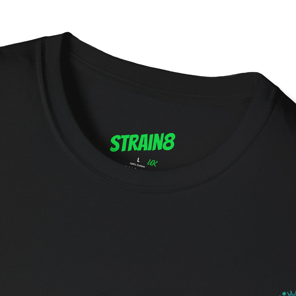 Minimal White T‑Shirt with Small Strain8-UK Chest Emblem — Classic Casual Tee