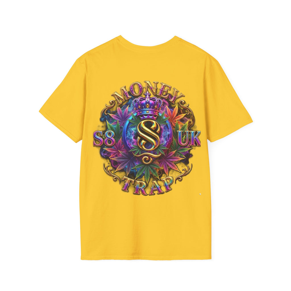 Money Trap Graphic T-Shirt — Crowned 'S8-UK' Logo Stoner/Streetwear