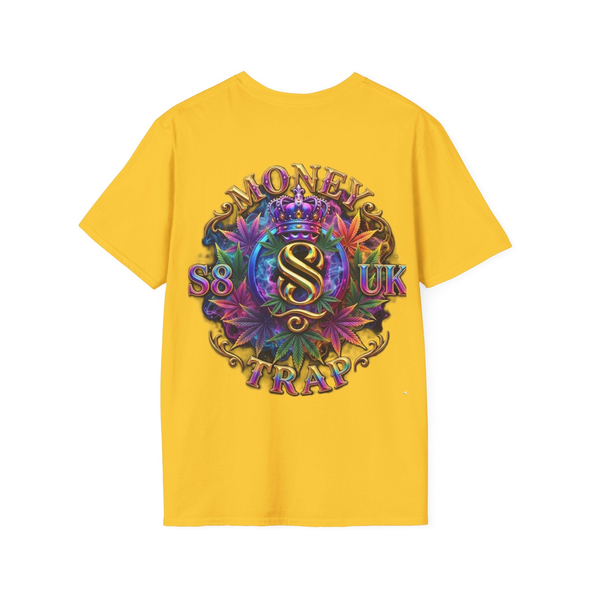 Money Trap Graphic T-Shirt — Crowned 'S8-UK' Logo Stoner/Streetwear