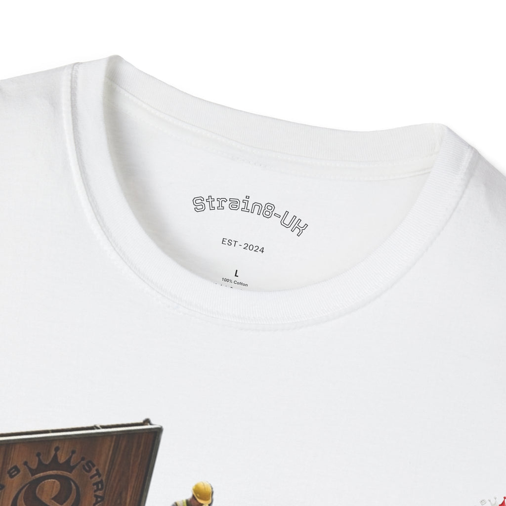 Aerospace Restoration S8-UK Crew T-Shirt — Rocket Repair Workshop Illustration