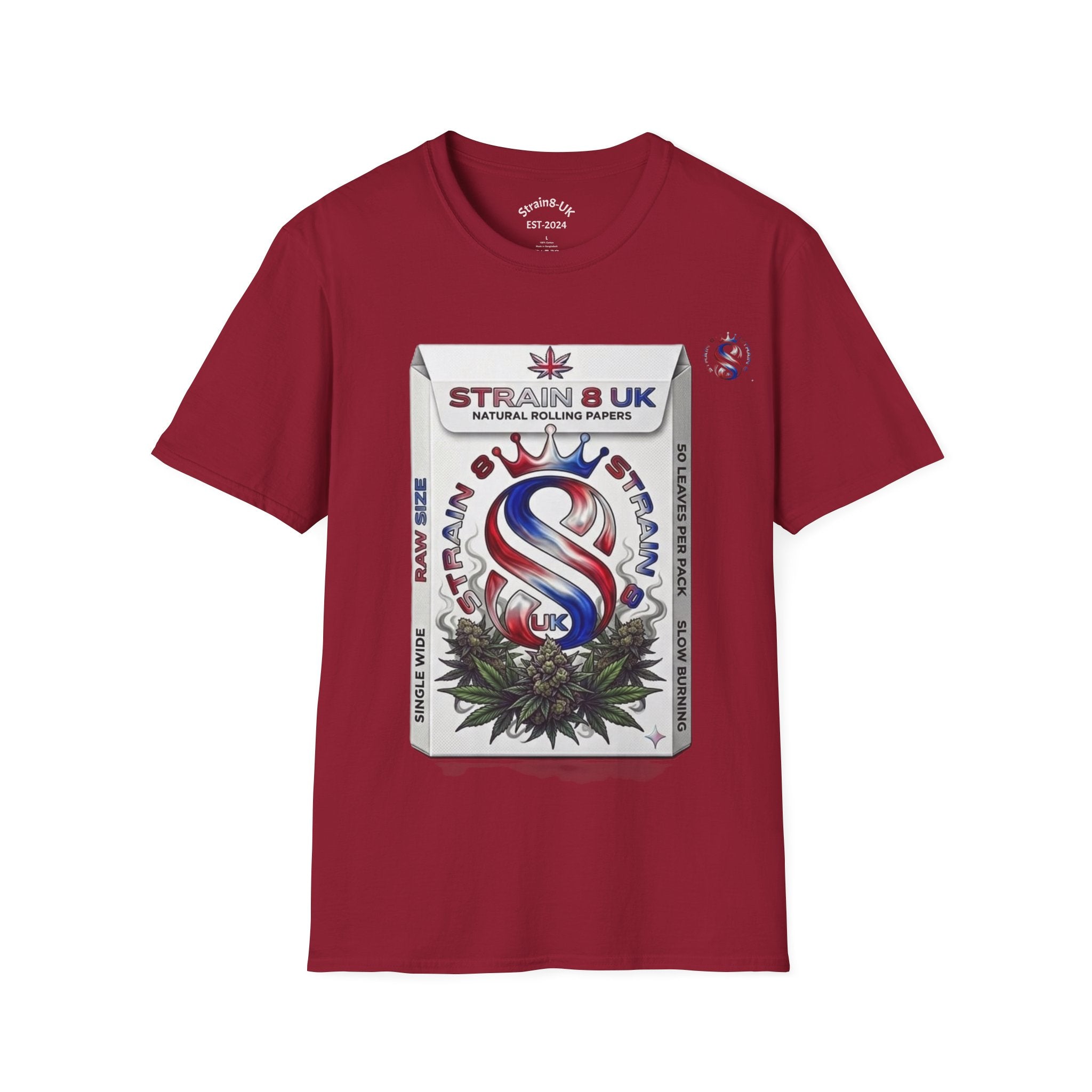 Strain8-UK Rizla box high quality T-Shirt design S8-UK Logo mixed in Tee
