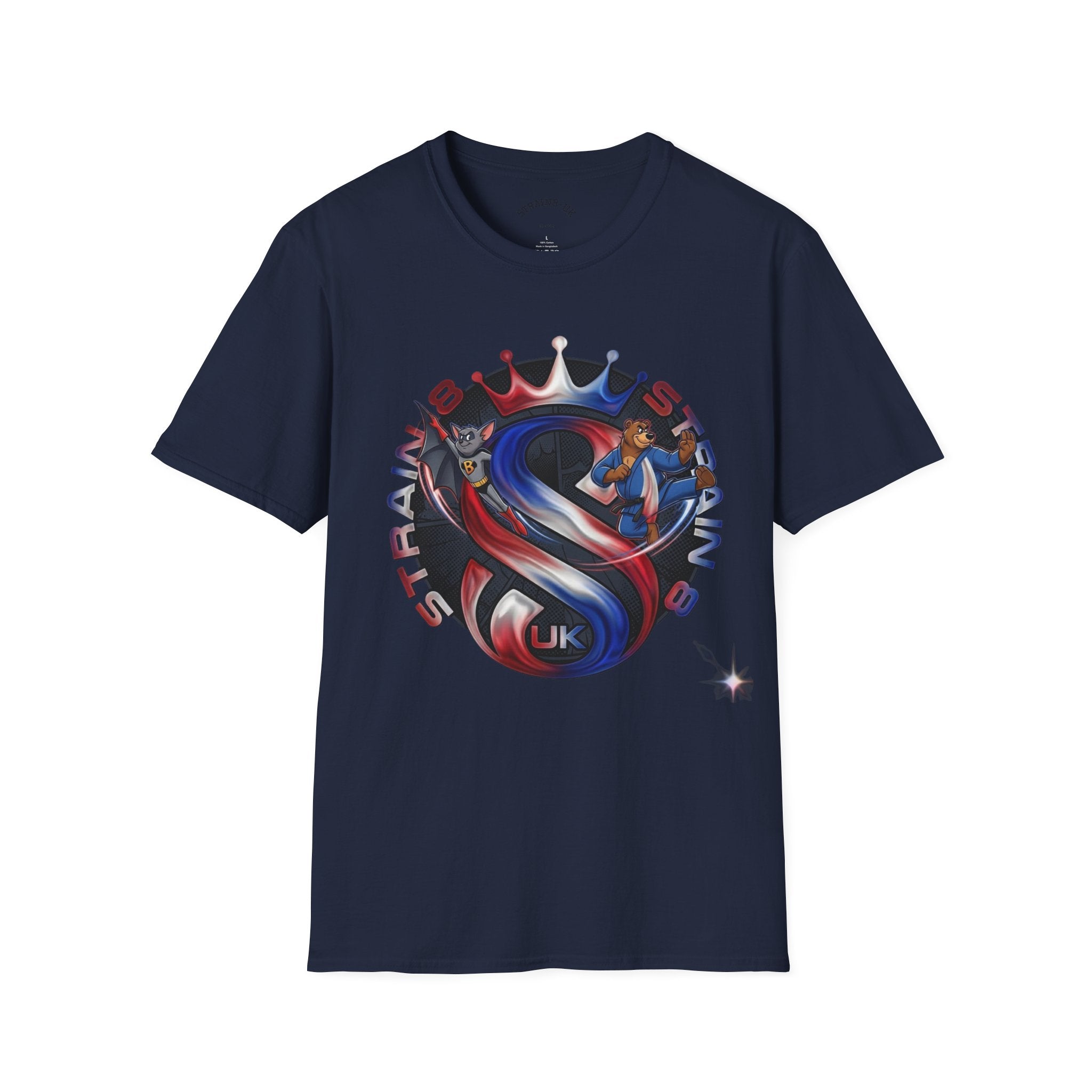 Strongest in the UK T-Shirt — Union Flag Crown Graphic Strain8-UK Tee