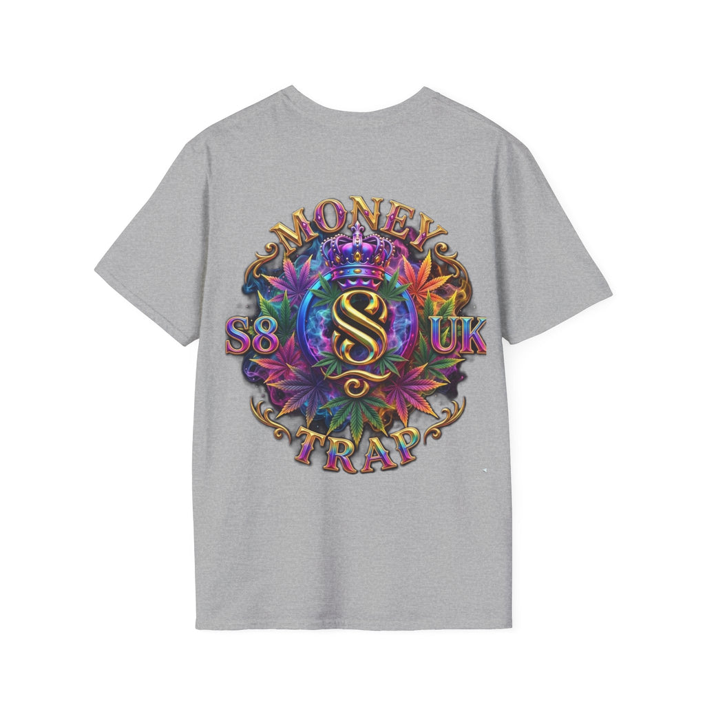 Money Trap Graphic T-Shirt — Crowned 'S8-UK' Logo Stoner/Streetwear
