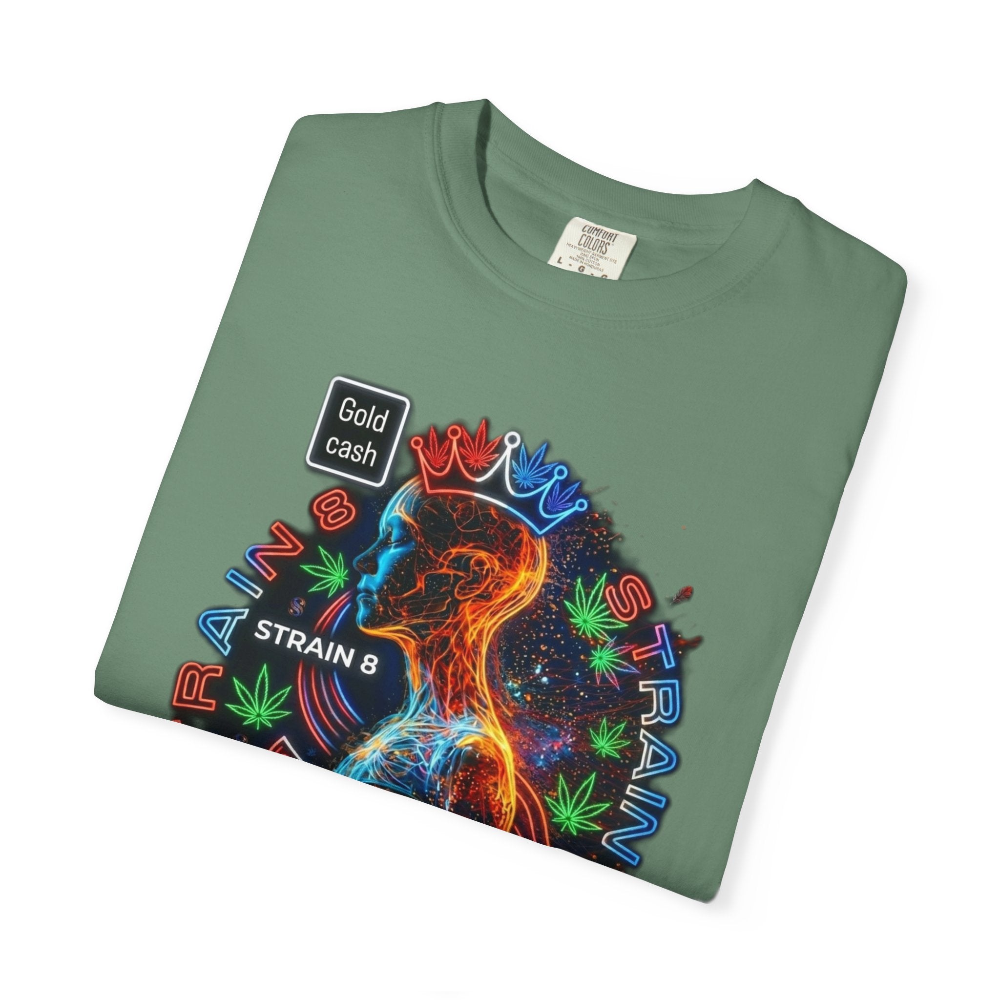 T-Shirt — Psychedelic Crowned Female Energy Glow, Freedom to Grow Graphic Tee (Strain8-UK)