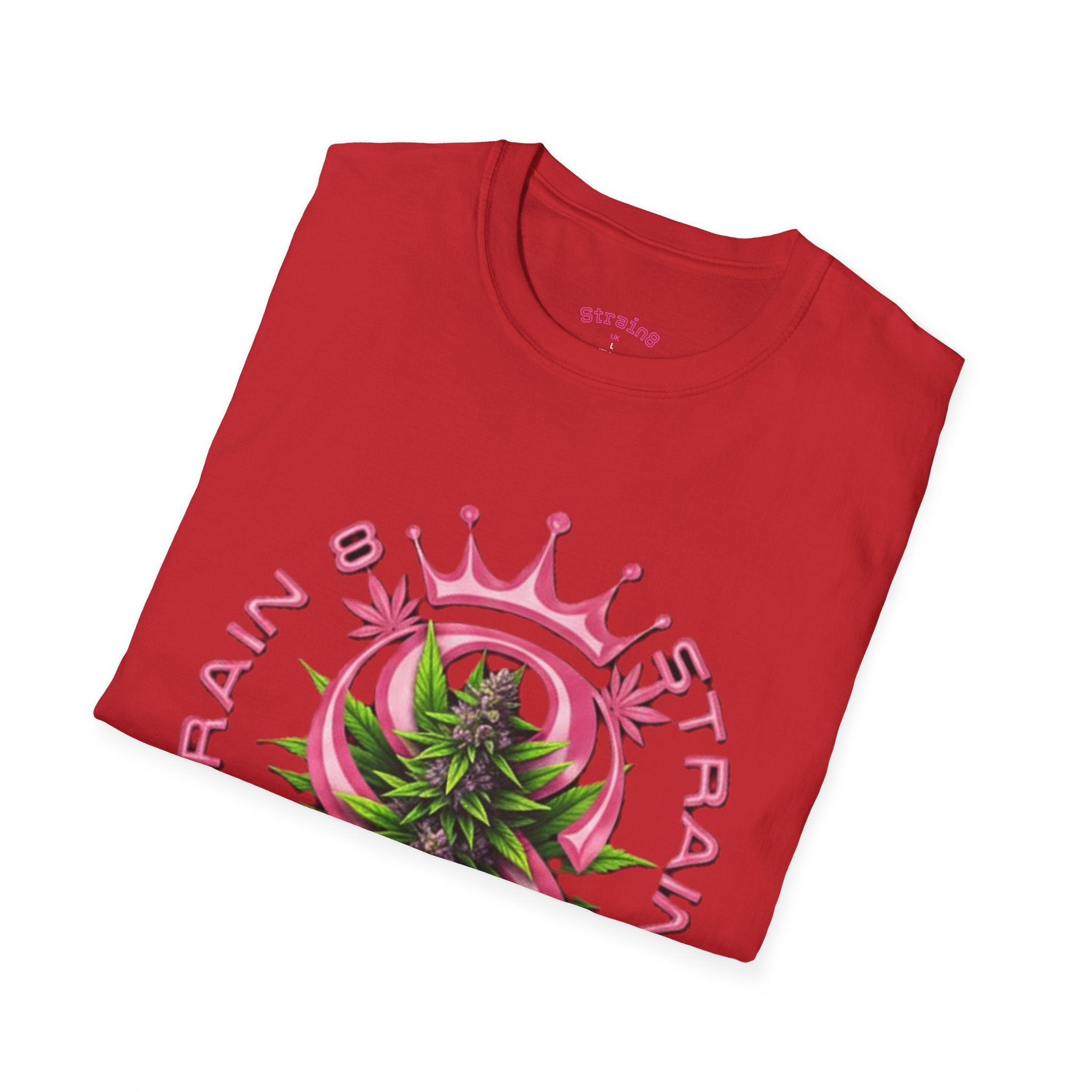 Strain8-UK logo/mixed Cannabis Crown T-Shirt — Train & Treat Floral Weed Graphic Tee