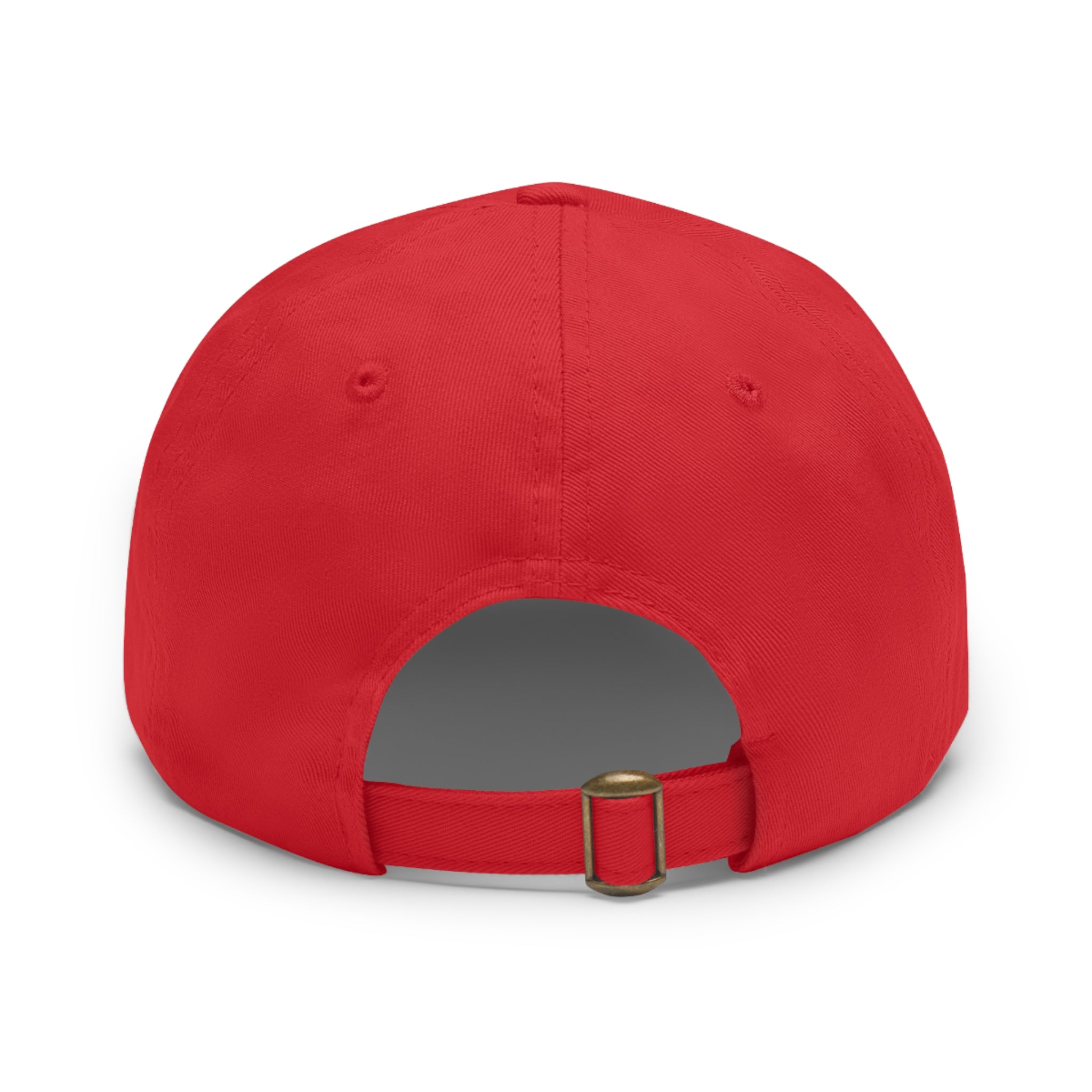 Leather Patch Dad Hat — Round Strain8-UK Cap for Casual Streetwear