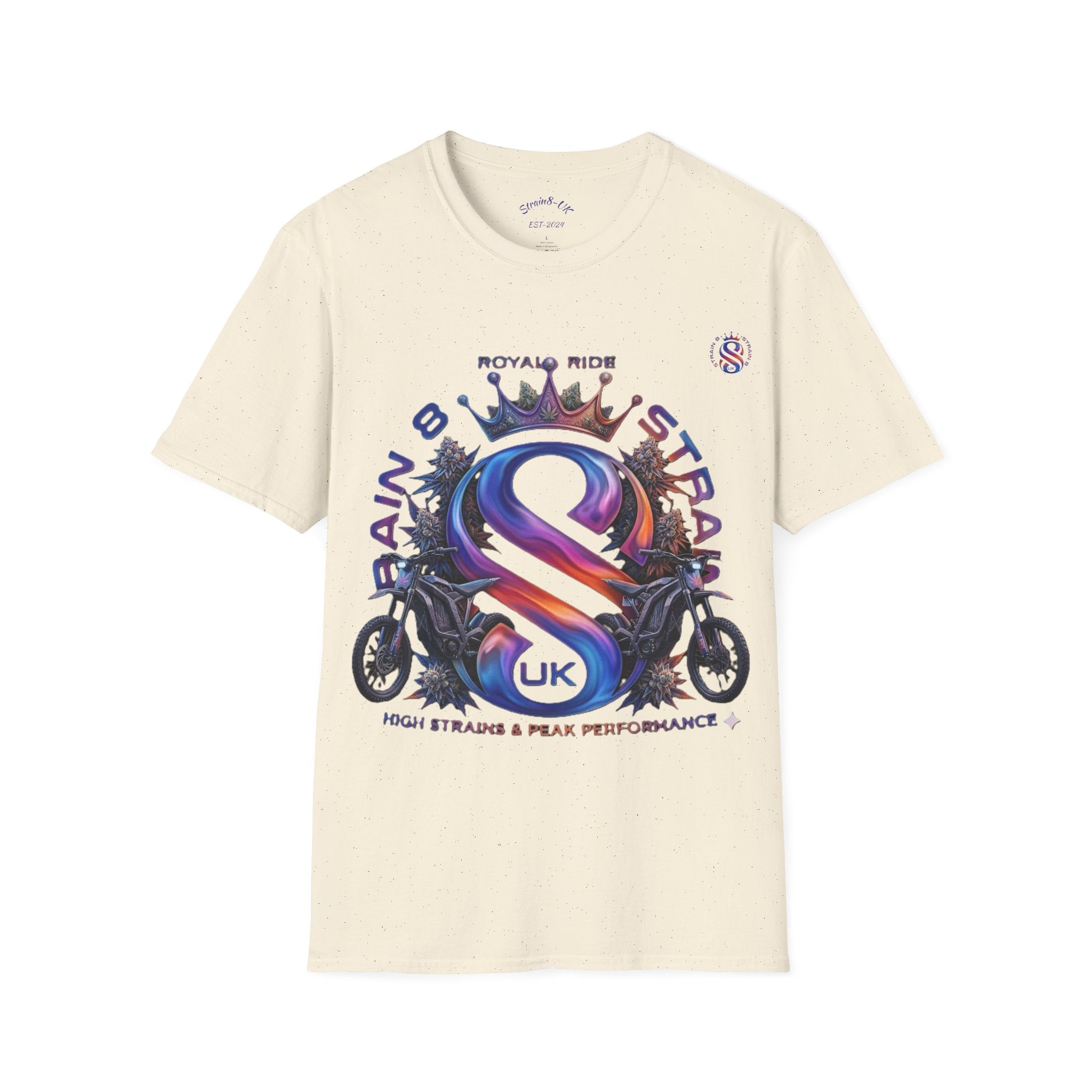 Royal Strain8-UK  Graphic T-Shirt — Bold Crowned "S8-UK" E-Bike Logo Tee
