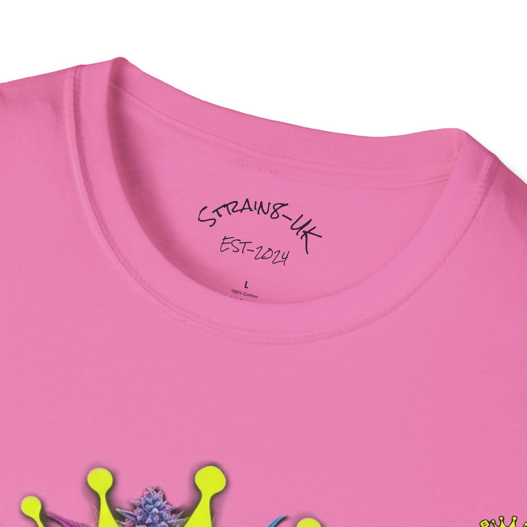 Strain8-UK  T-Shirt — 'Strain8-UK' Crown Cannabis Design with flower T shirt
