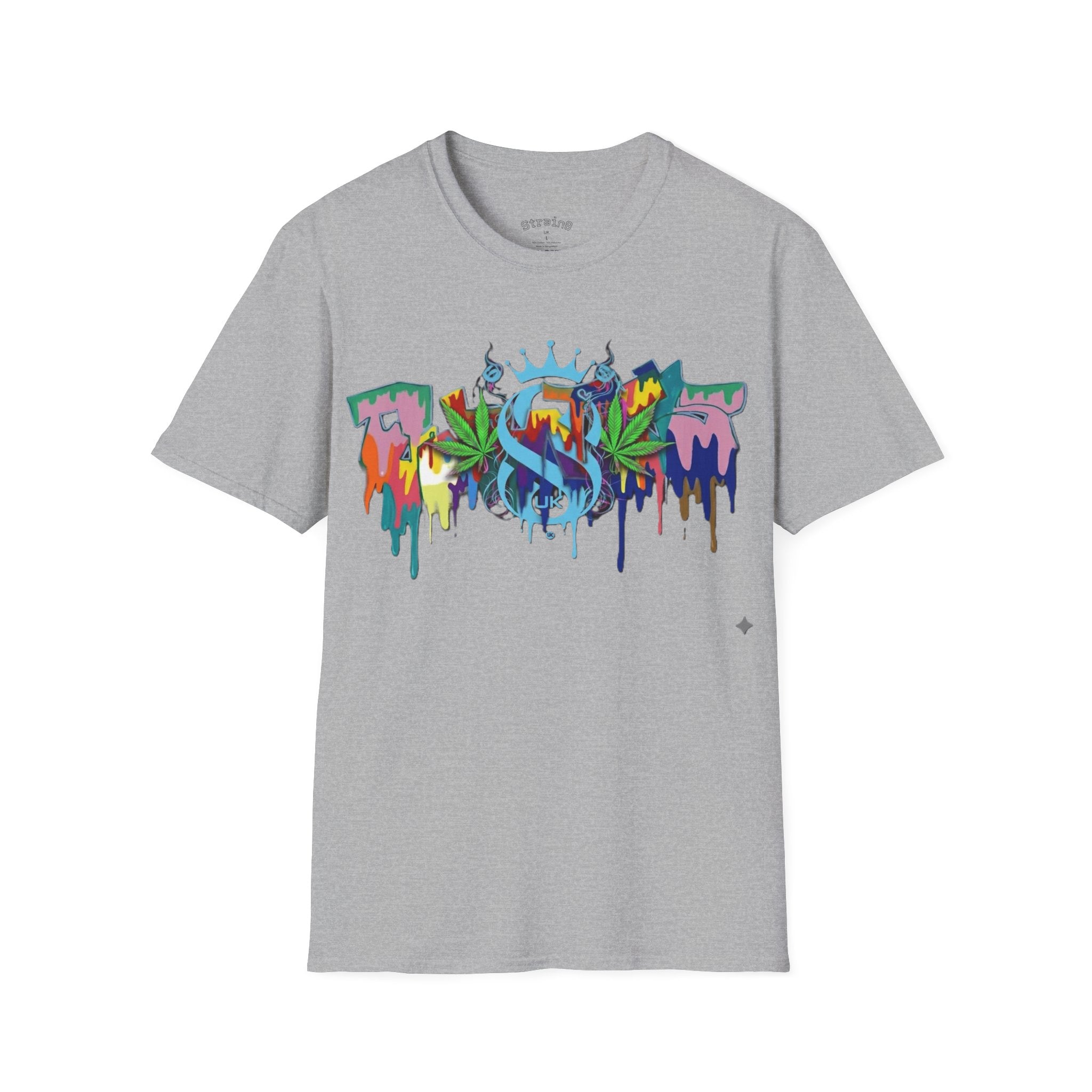 Graffiti Leaf S8-UK T-Shirt — Colorful Street Art Tee