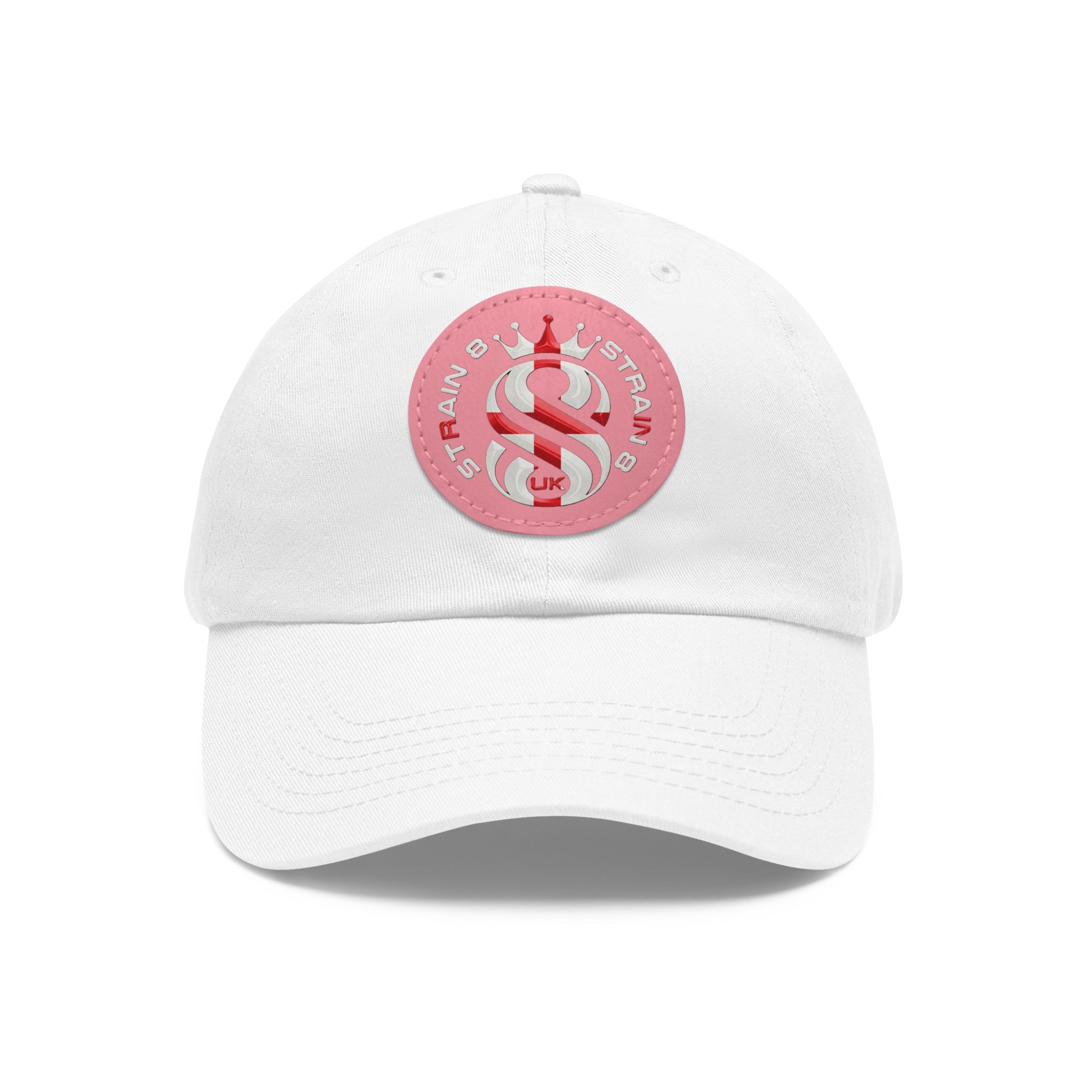 Leather Patch Dad Hat — Round Strain8-UK Cap for Casual Streetwear