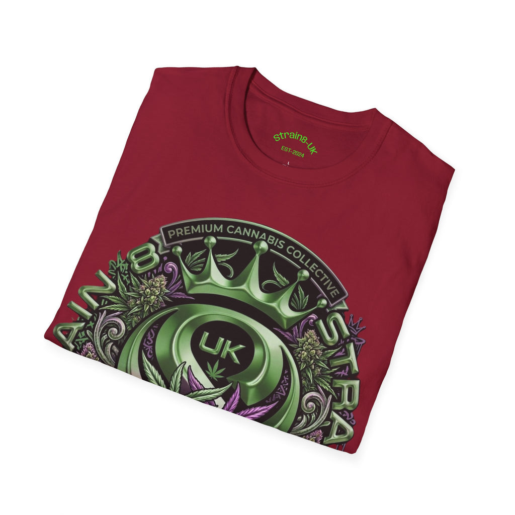 Strain8-UK Cannabis Crown Graffiti T-Shirt — S8-UK Green & Purple Streetwear