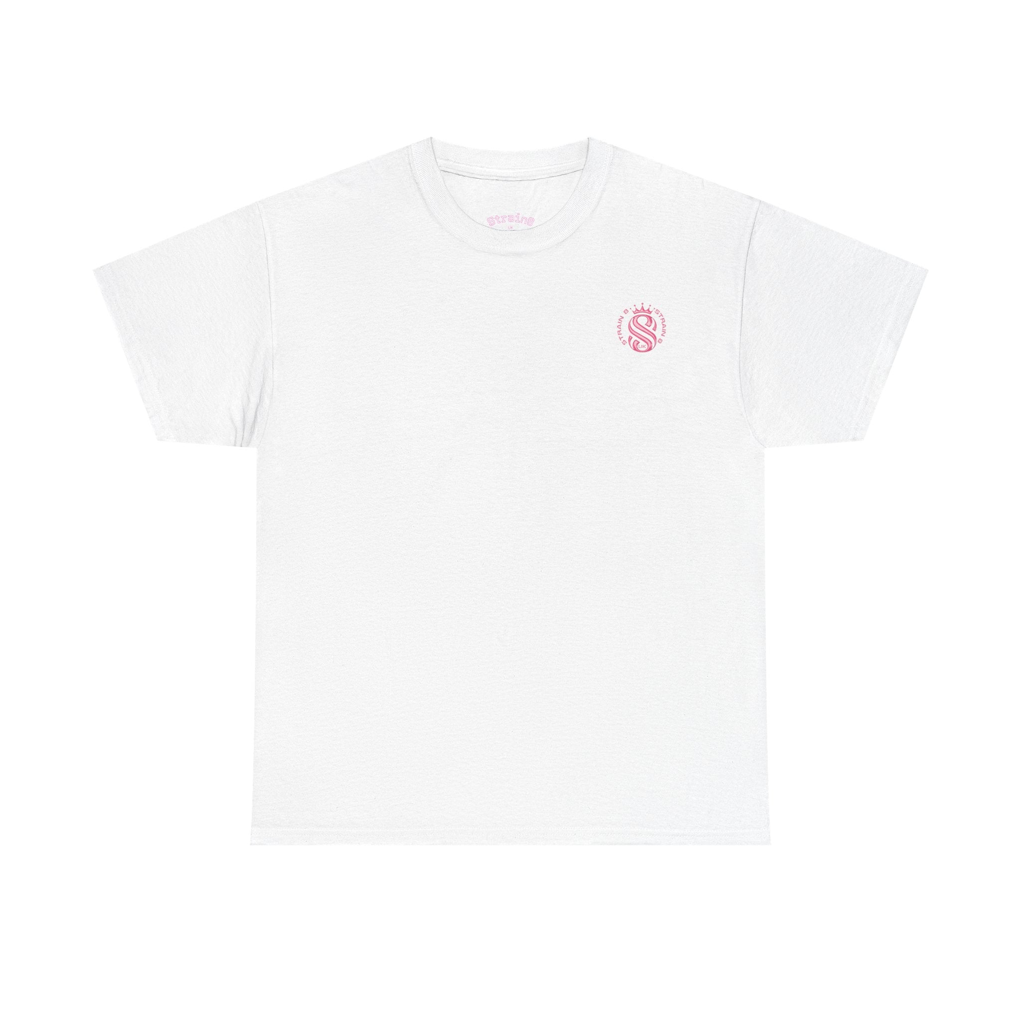 Strain8 Dreams Tee — Bold Pink Logo Graphic T-Shirt