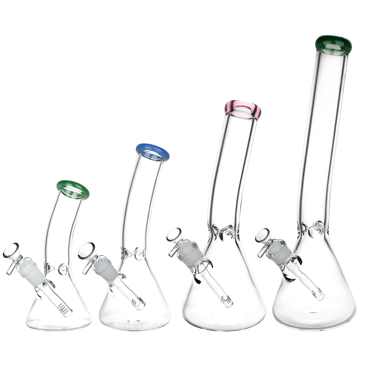 Classic Bent Neck Glass Beaker Bongs - Colors Vary