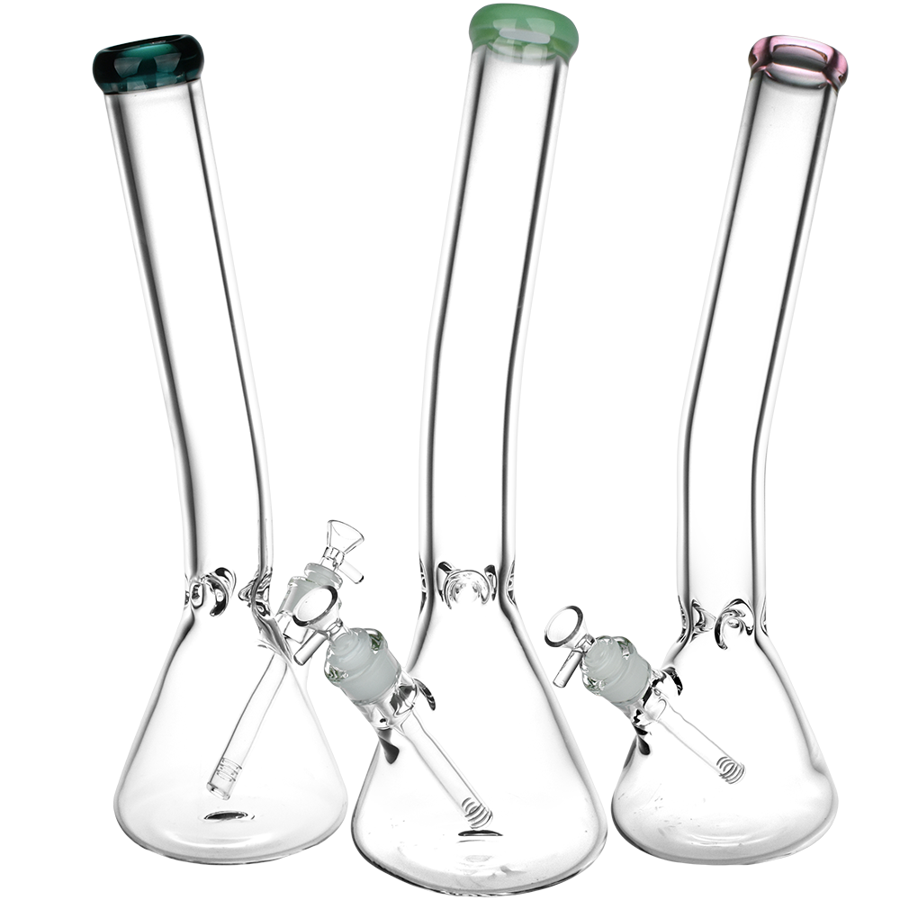 Classic Bent Neck Glass Beaker Bongs - Colors Vary