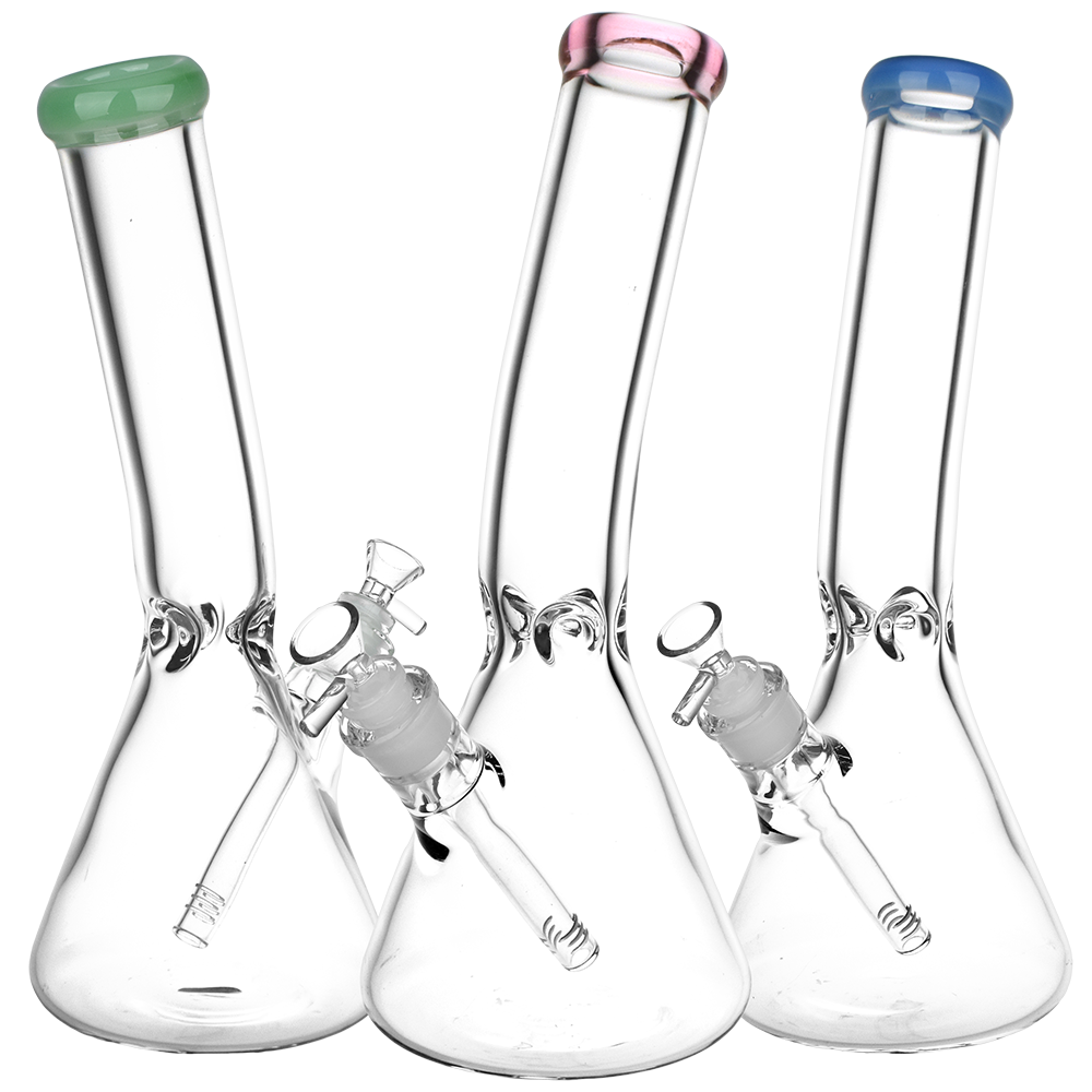 Classic Bent Neck Glass Beaker Bongs - Colors Vary