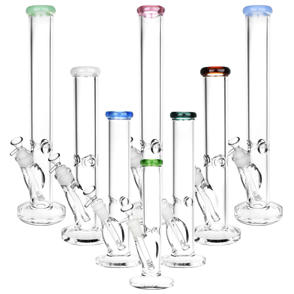 Classic Glass Straight Tube Bongs - Colors Vary