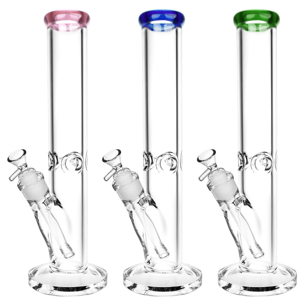 Classic Glass Straight Tube Bongs - Colors Vary