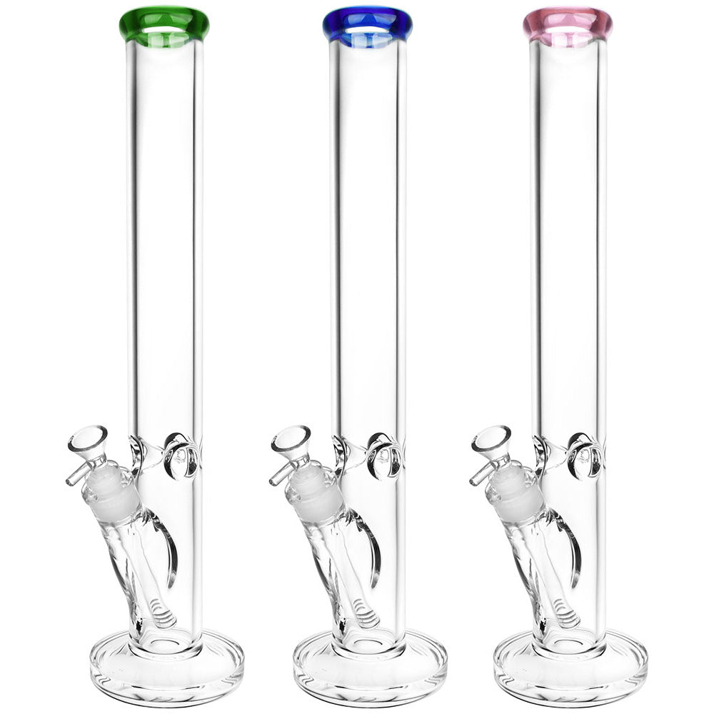 Classic Glass Straight Tube Bongs - Colors Vary