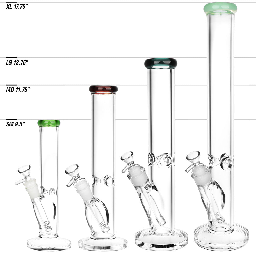 Classic Glass Straight Tube Bongs - Colors Vary