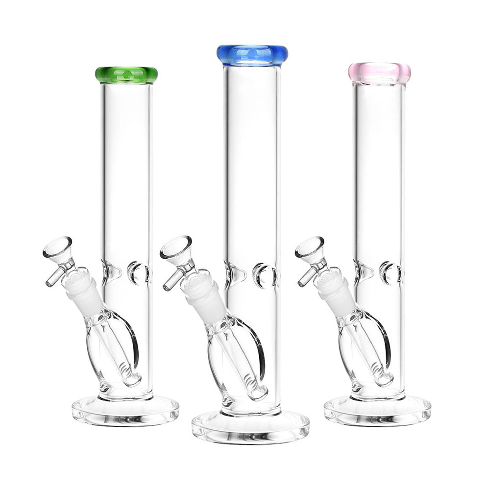 Classic Glass Straight Tube Bongs - Colors Vary